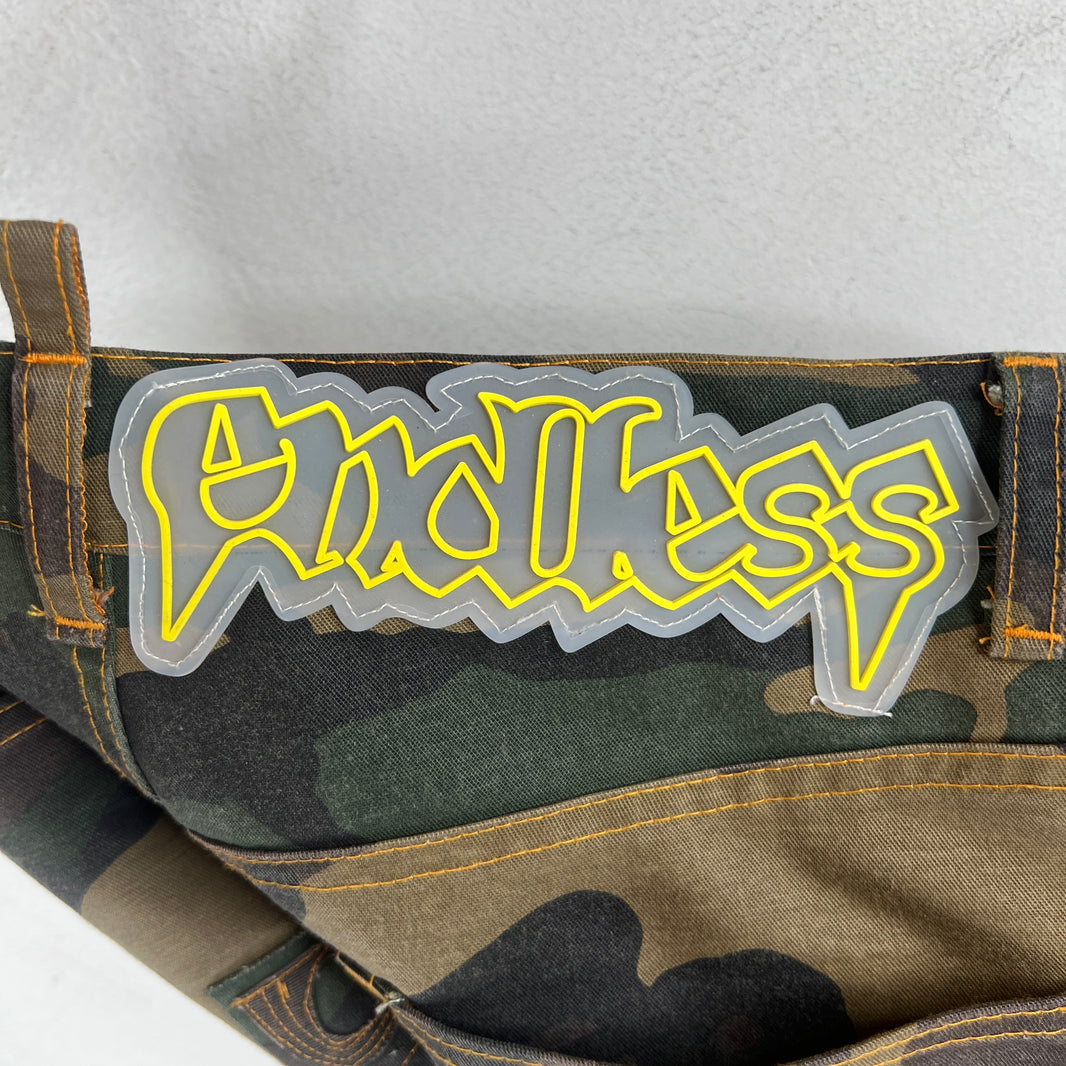 Endless Denim Camo Flared Jeans