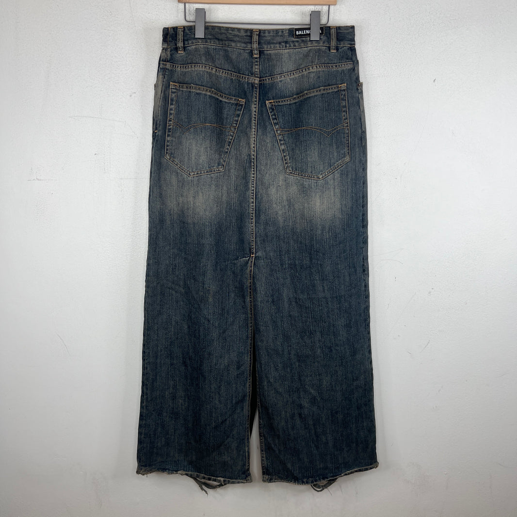 Balenciaga Blue Washed Apron Jeans