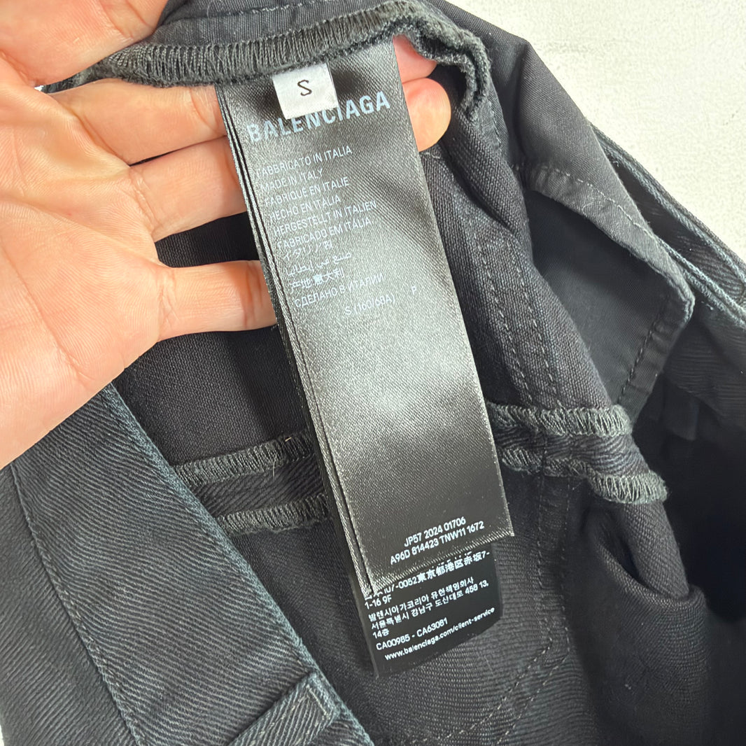 Balenciaga Convertible Black Kick Knee Flared Jeans