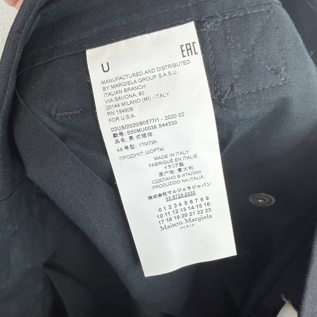 Margiela D Ring Pleated Trouser Shorts