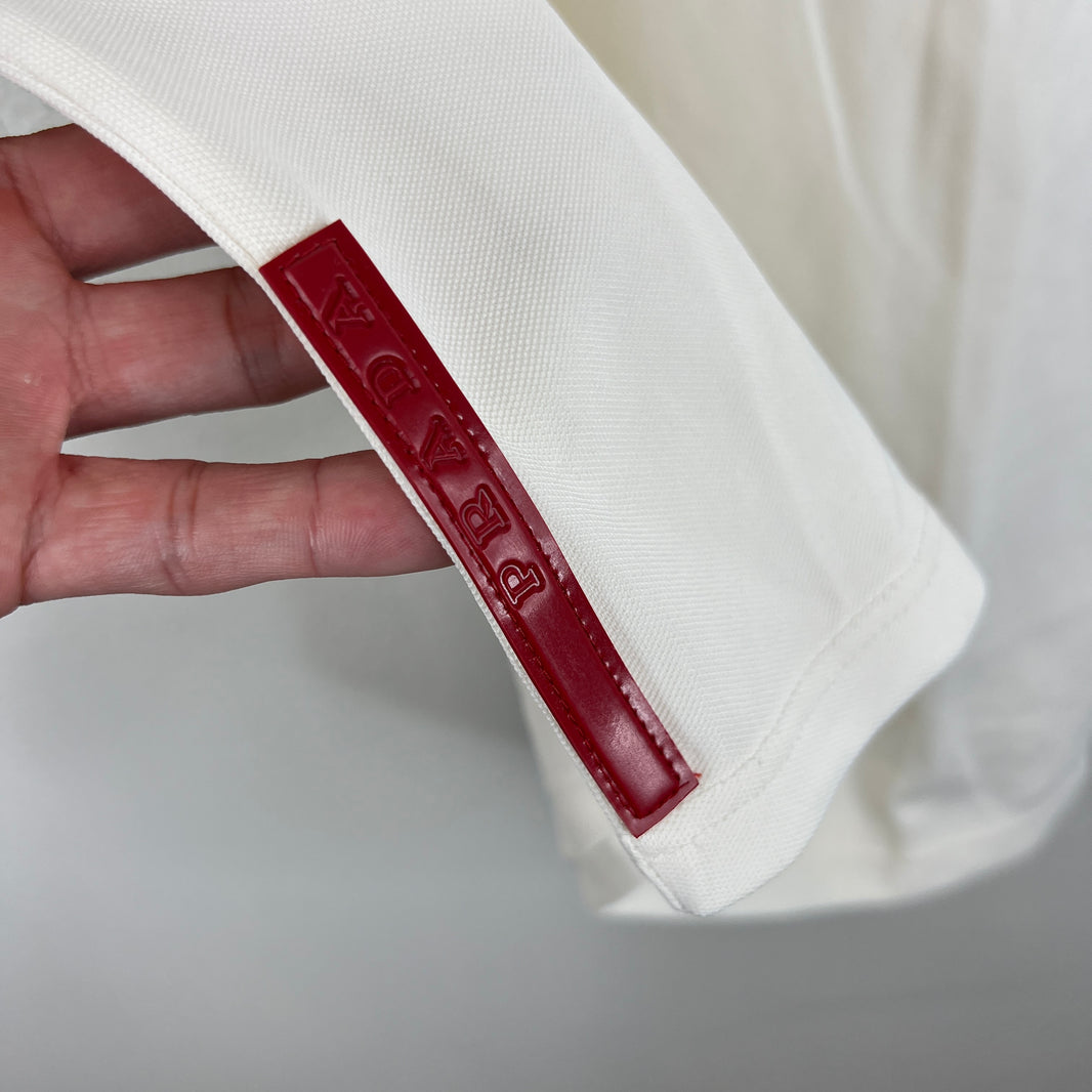 Prada White Zipper Detail T-Shirt