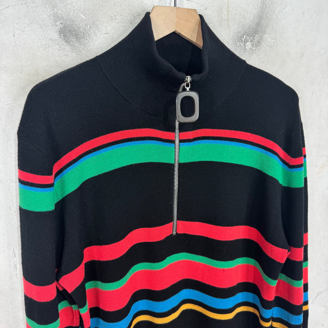 JW Anderson Multicolored Striped 1/4 Zip Sweater