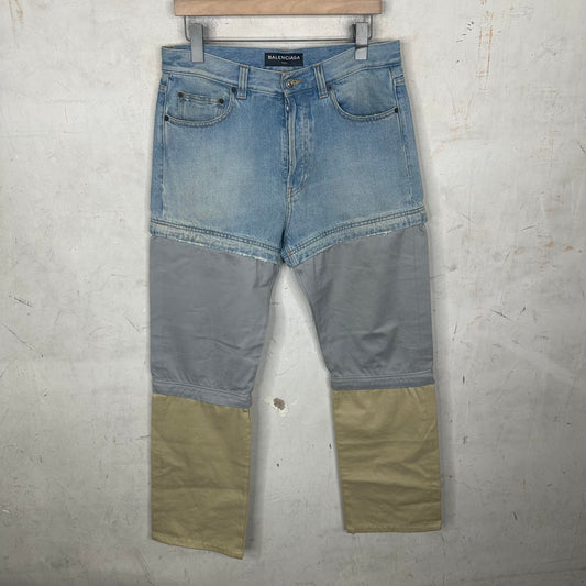 Balenciaga Convertible Blue Khaki Pants