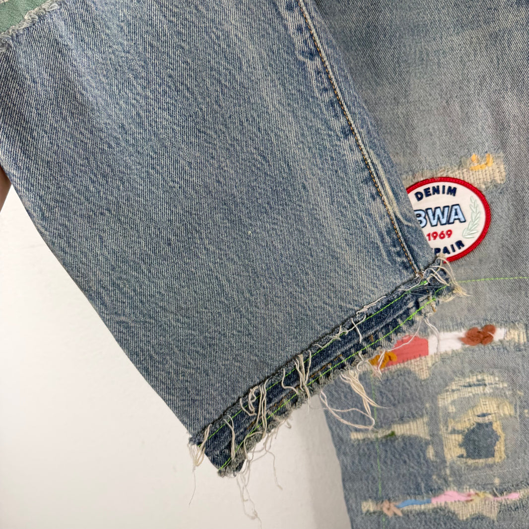 Better With Age Repaired Patched Jeans