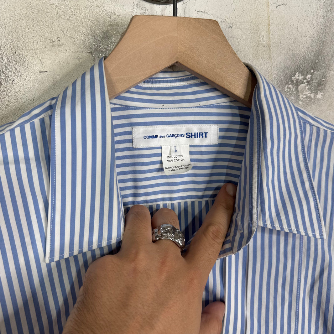 CDG Shirt Pinstriped Reconstructed Flower Shirt