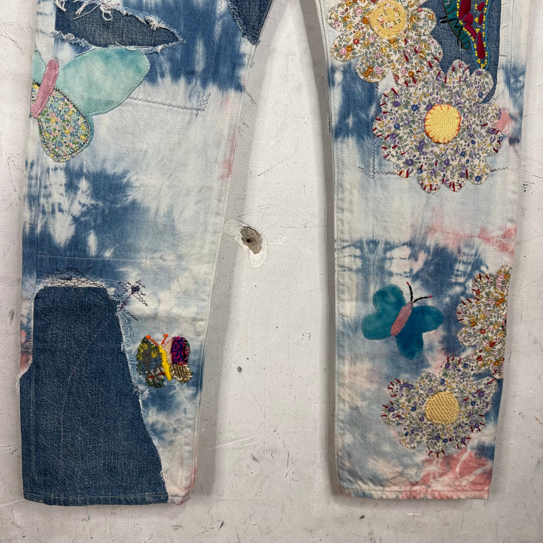 Kapital Tie Dye Patchwork Jeans