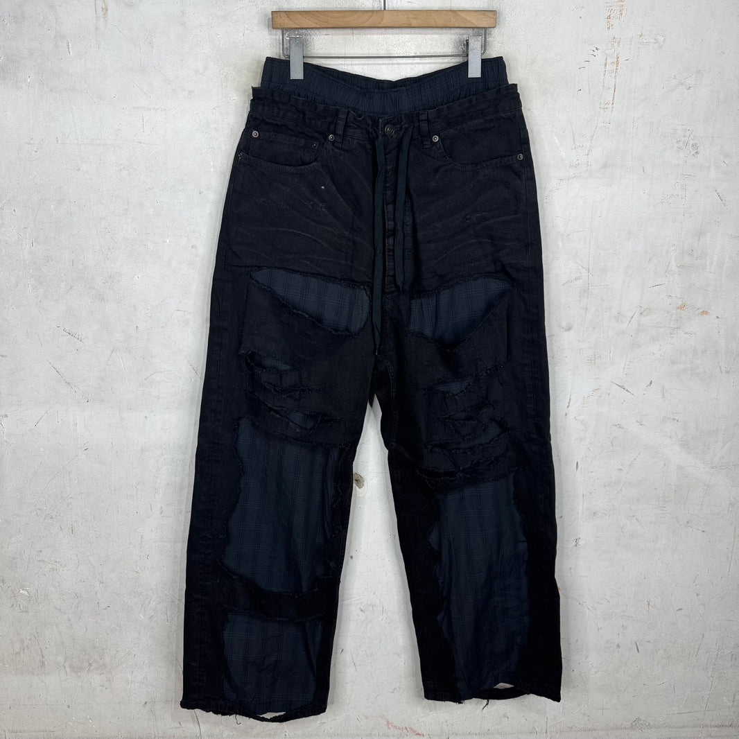 Balenciaga Distressed Double Layered Trouser Jeans