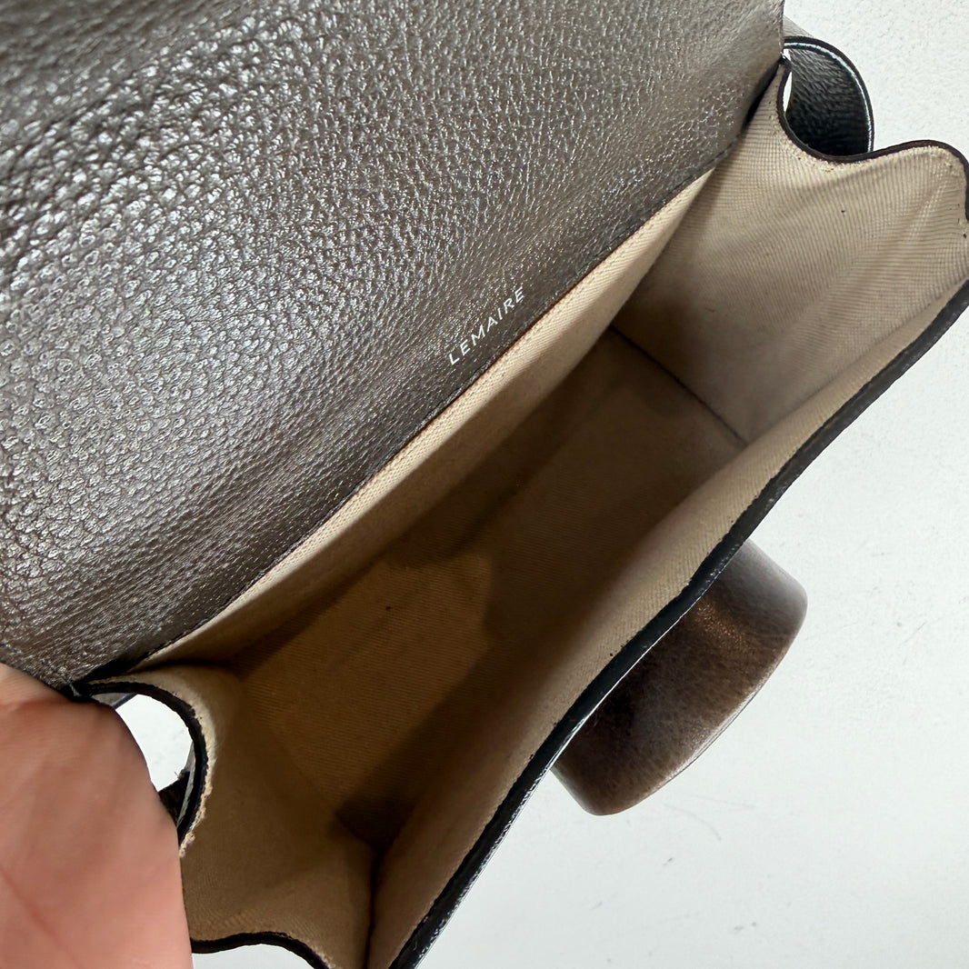 Lemaire Brown Leather Camera Side Bag