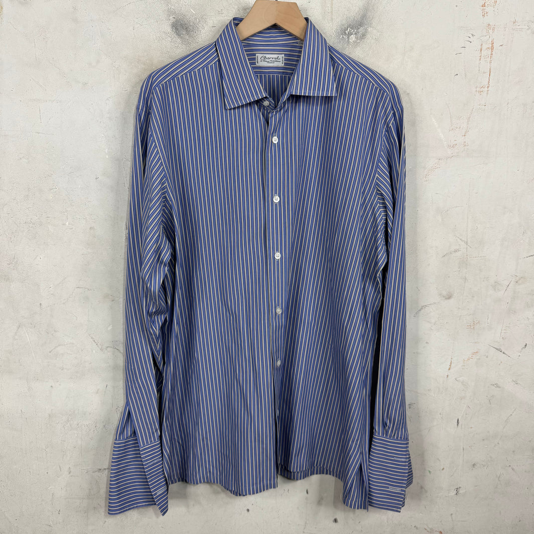 Charvet Pinstriped Blue Shirt