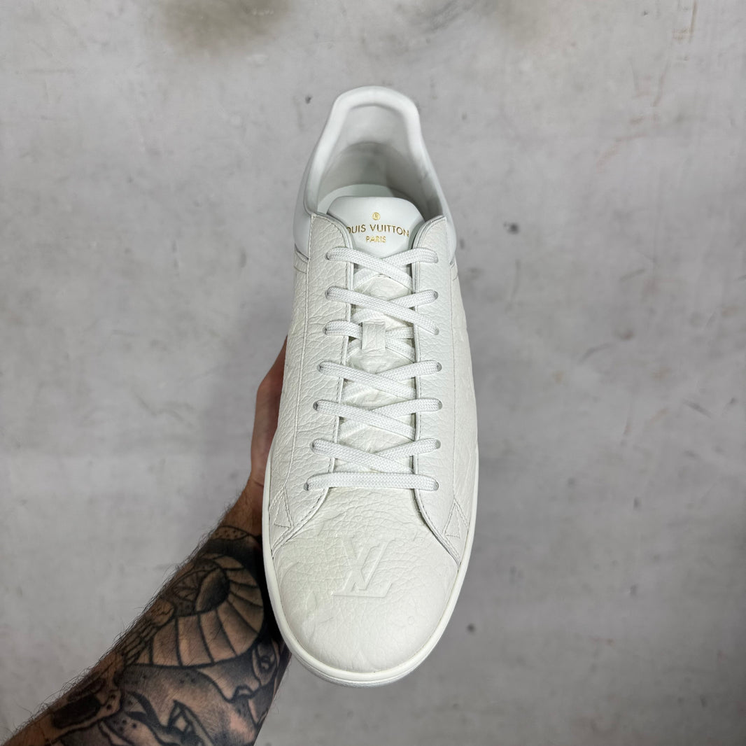 Louis Vuitton White Leather Monogram Luxemburg Sneakers