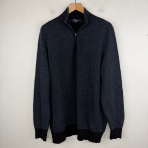 Loro Piana Navy Roadster Pull Cashmere Quarter Zip Jacket