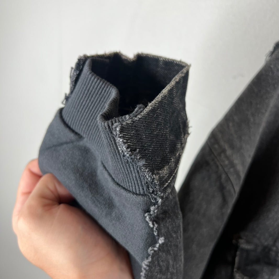 Balenciaga Sample Hybrid Denim Hooded Red Tape Jacket