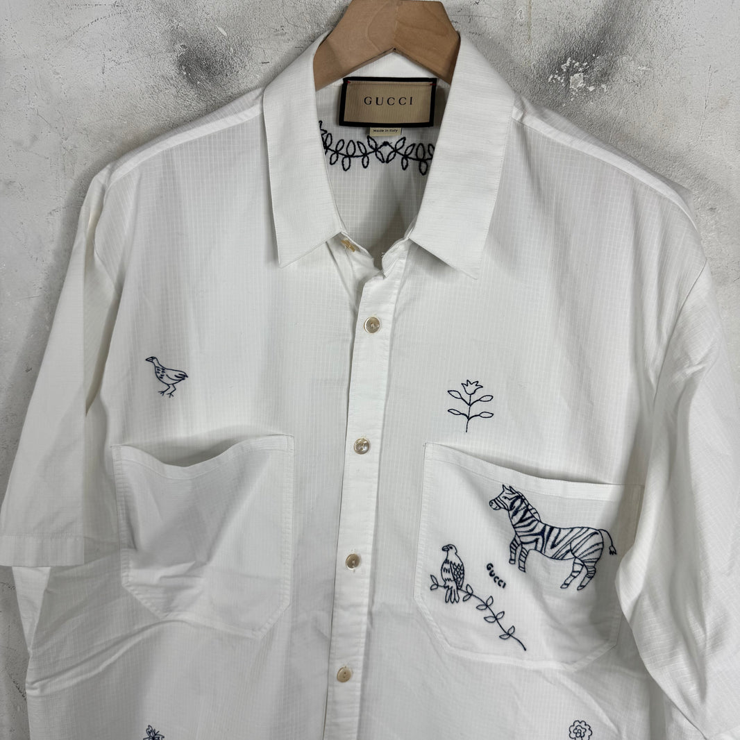 Gucci Ripstop Animal Stitched Shirt