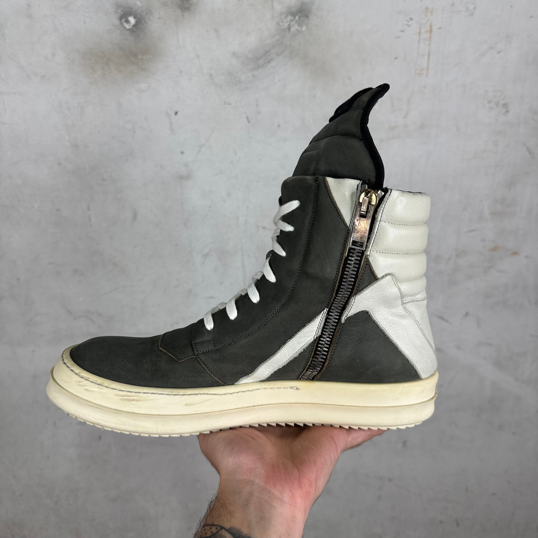Rick Owens Grey Brushed Leather Geobaskets