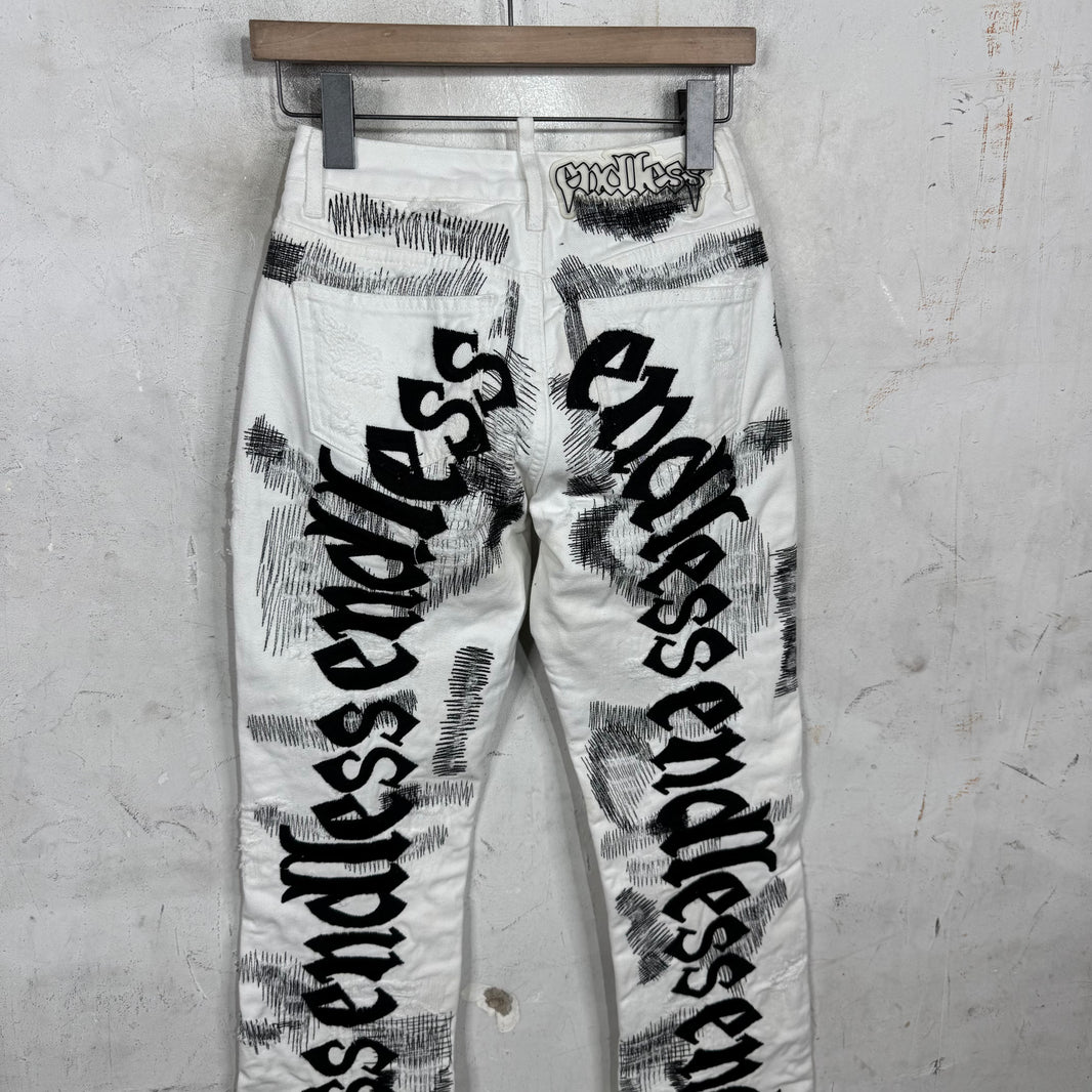 Endless Denim White Boro Jeans