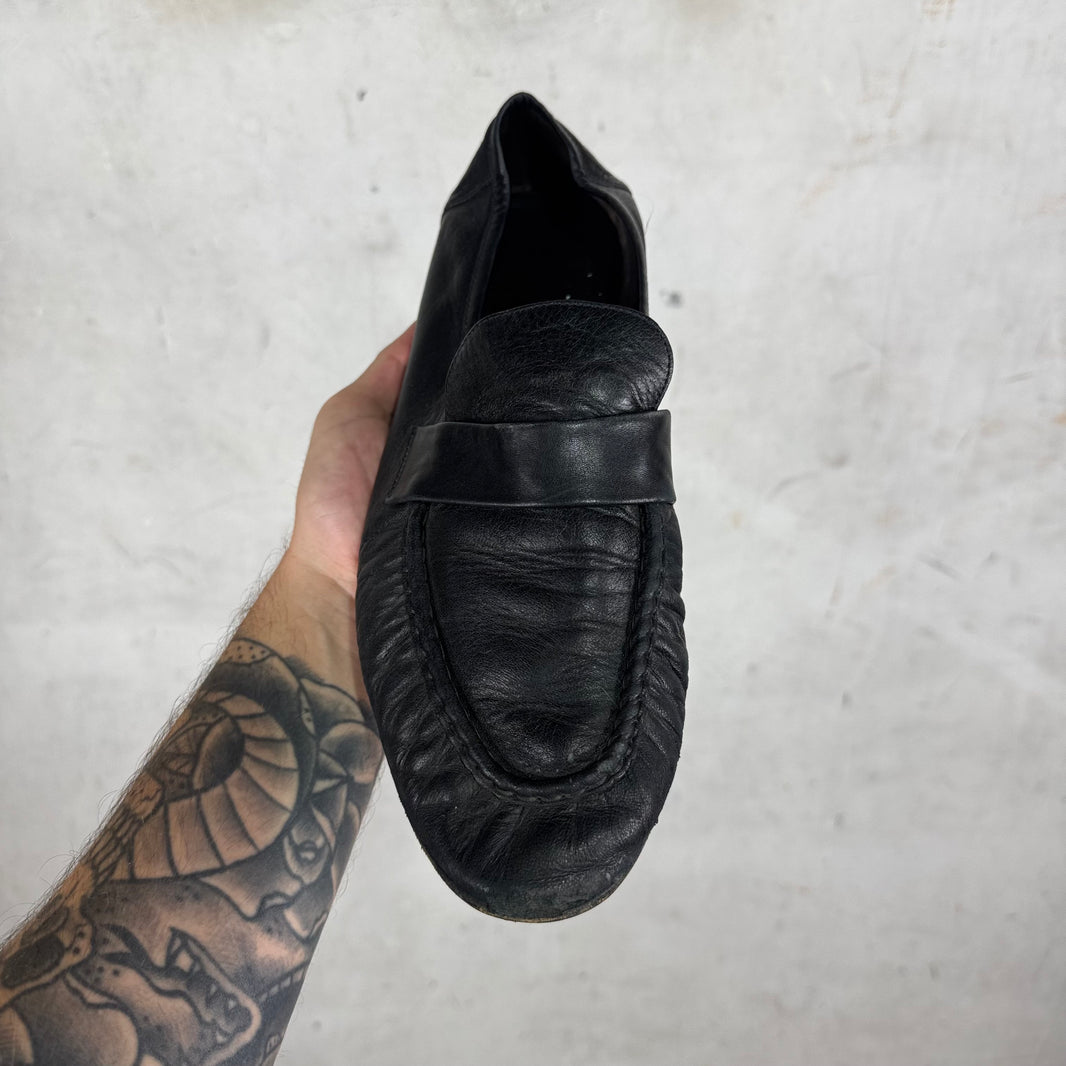 The Row Scrunched Leather Loafers