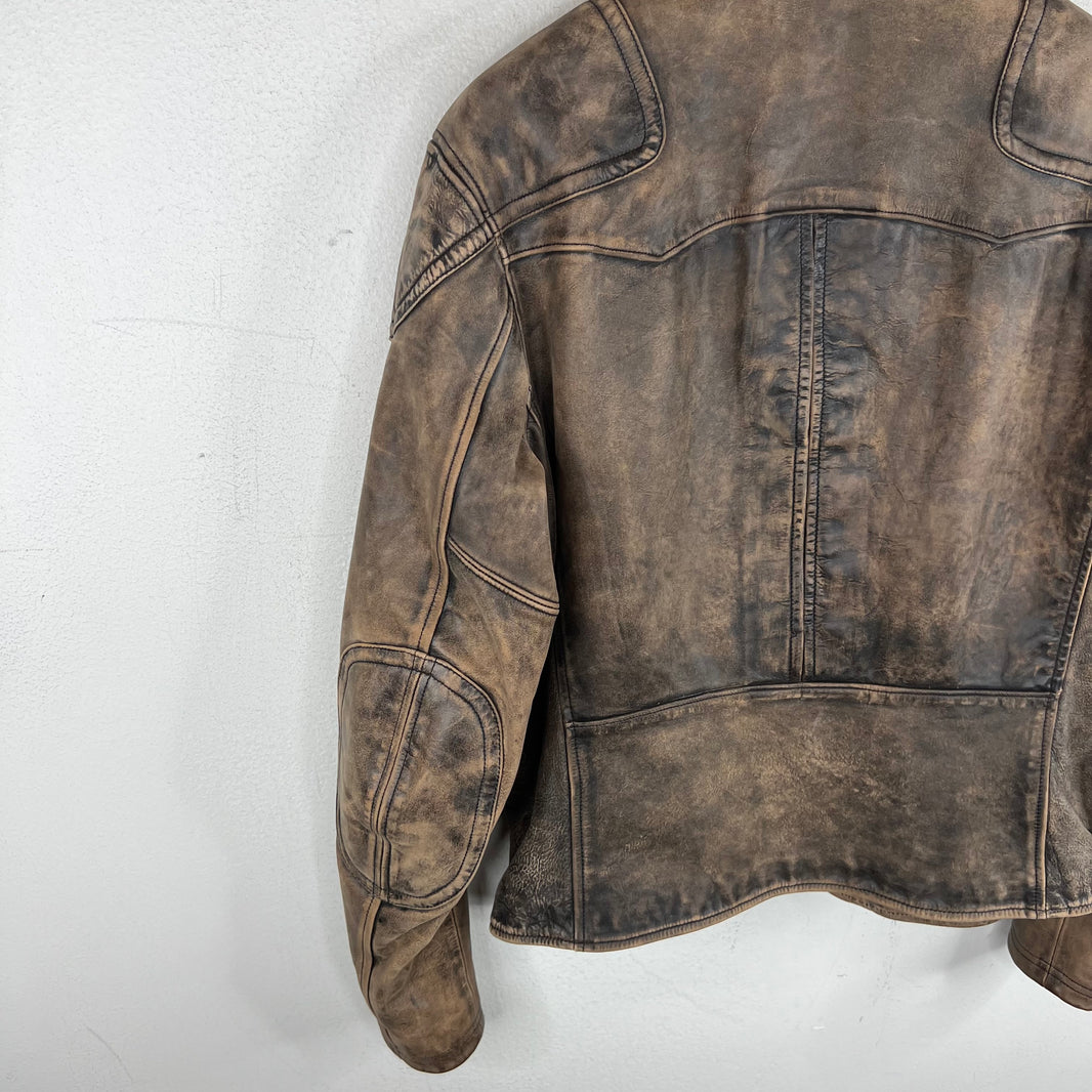 RRL Distressed Moto Leather Cowhide Jacket