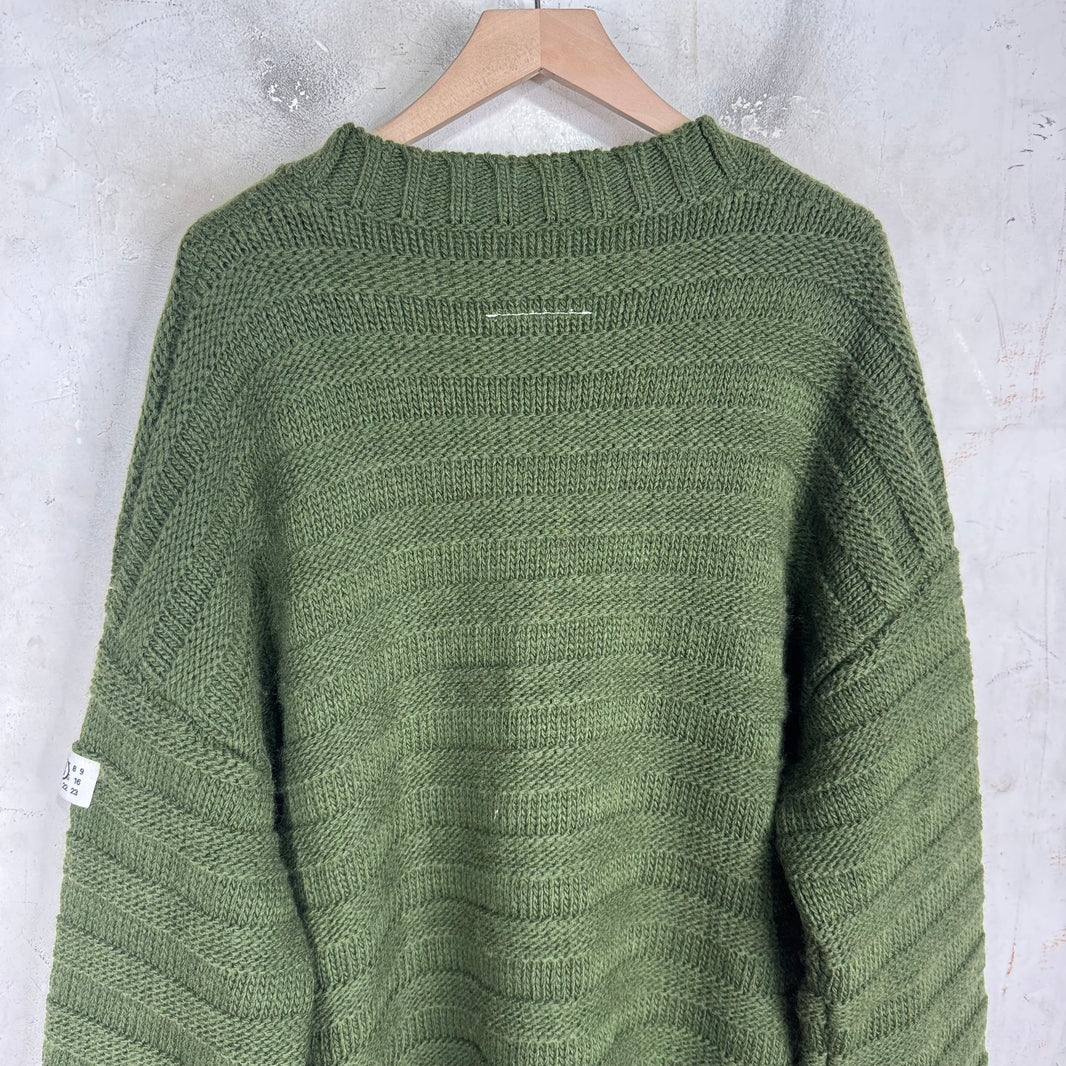 Margiela MM6 Green Frayed Cardigan