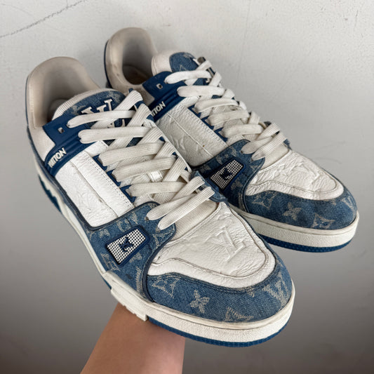 Louis Vuitton Denim/Leather Low Trainer Sneakers