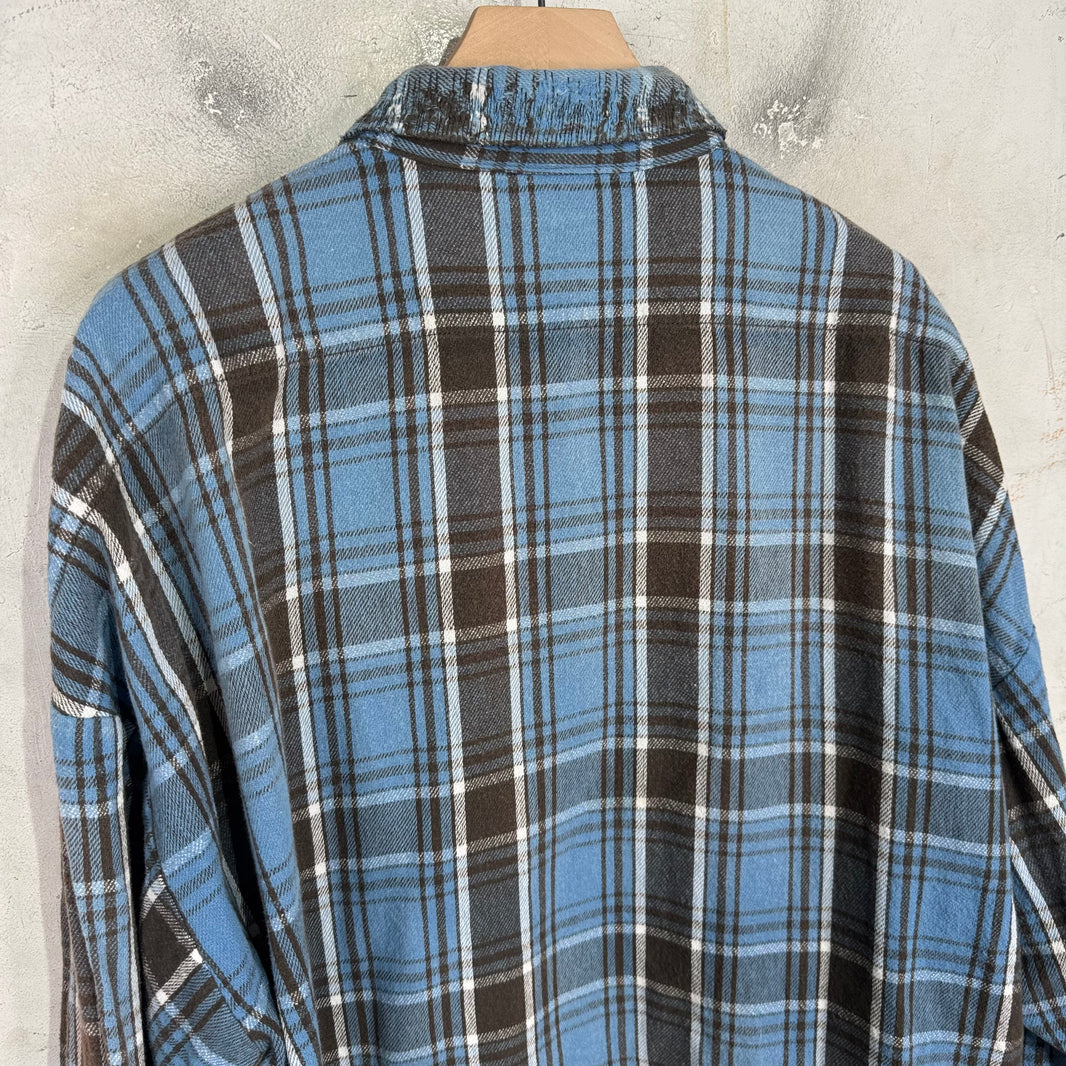 Saint Michael Distressed Plaid Flannel