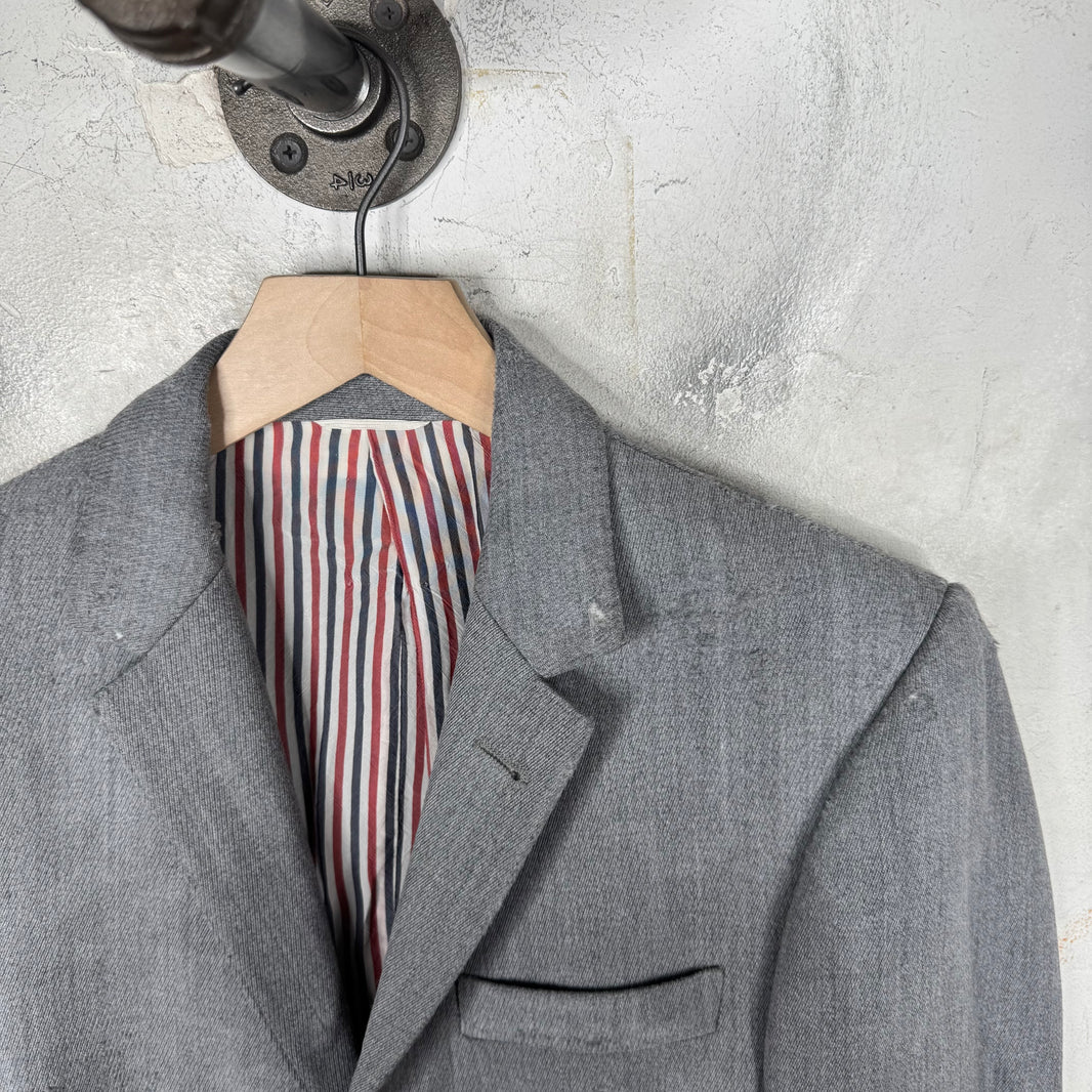 Thom Browne Grey Heavy Distressed Blazer Jacket