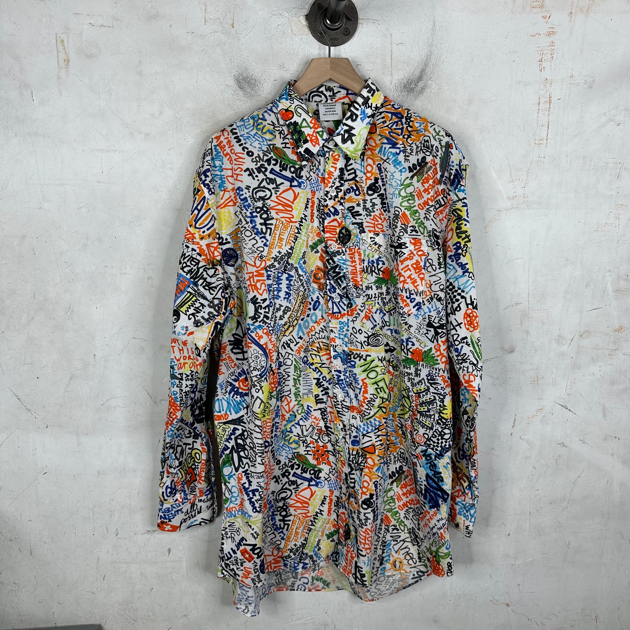 Vetements Graffiti Button Up L/S Shirt