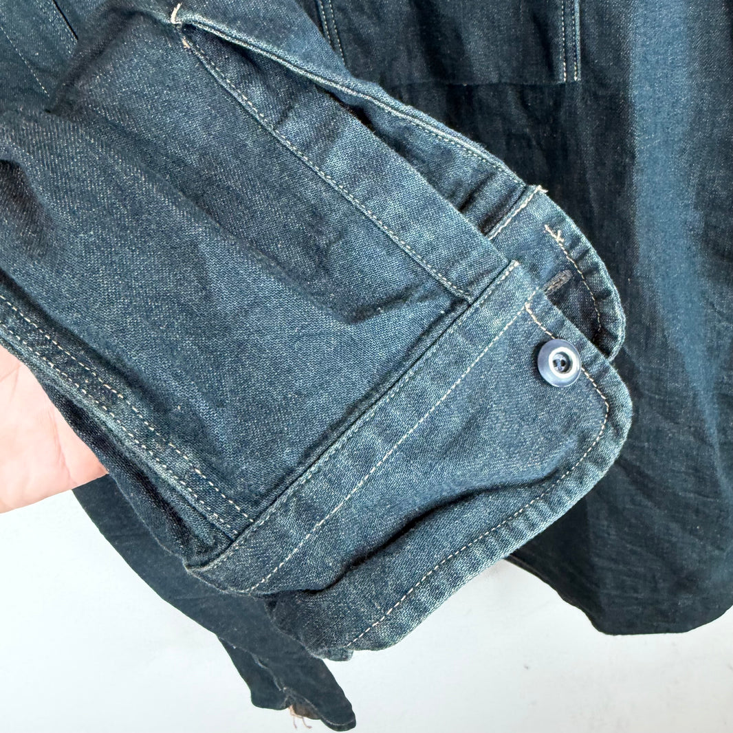 RRL Upside Down Pocket Denim Button Up LS Over Shirt