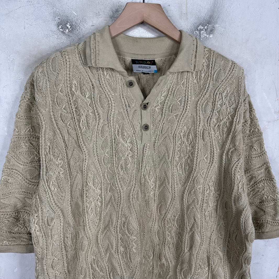 Vintage Coogie Beige Knitted Polo