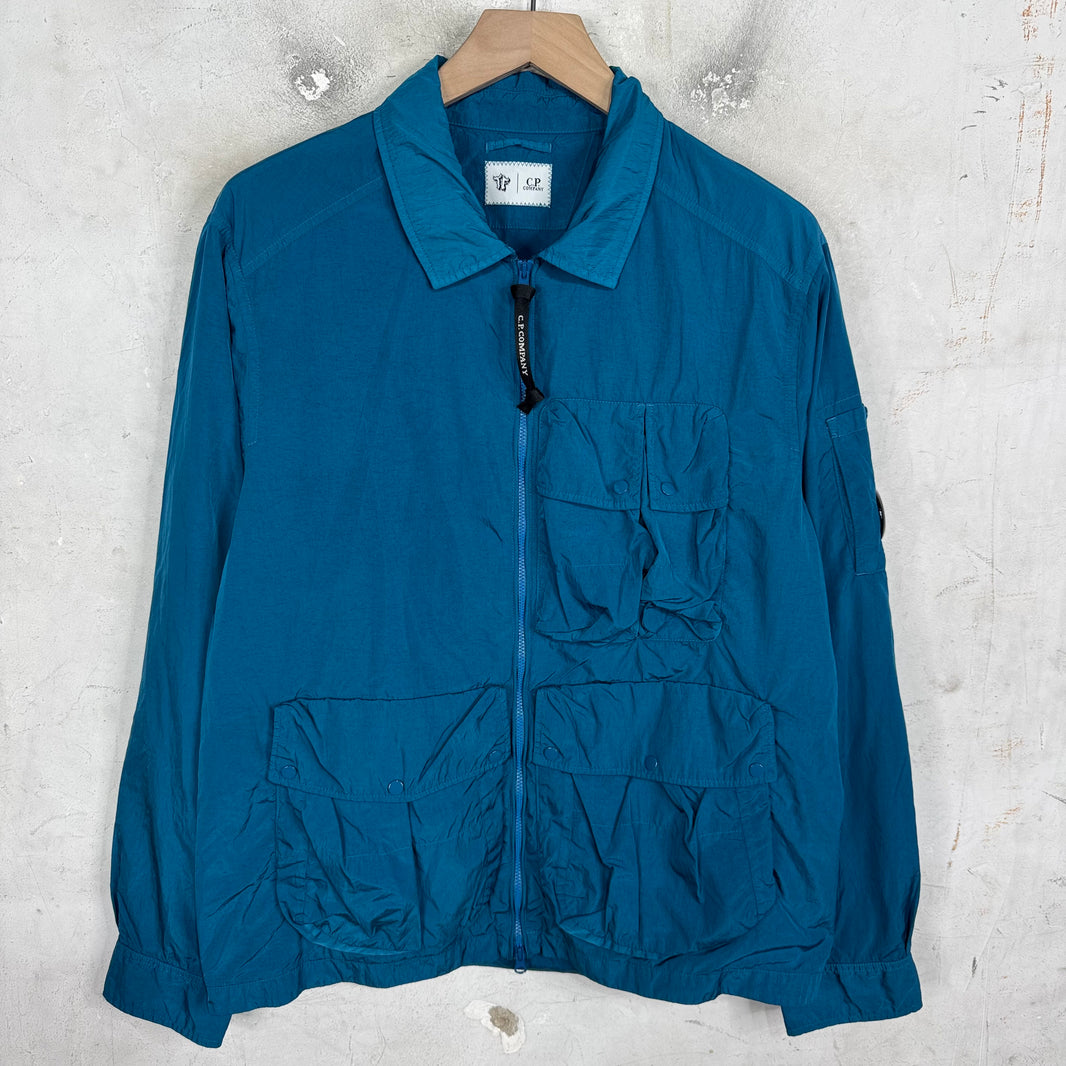 CPCompany x Throwing Fits Teal Metallic Cargo Jacket