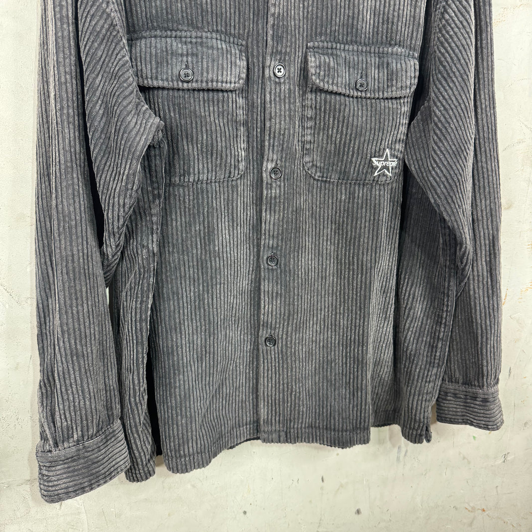 Supreme Deep Corduroy Star Logo LS Shirt