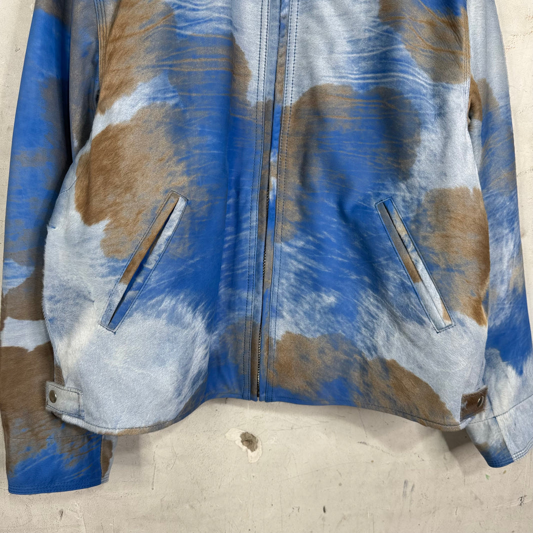 Stussy Cowhide Blue Leather Jacket