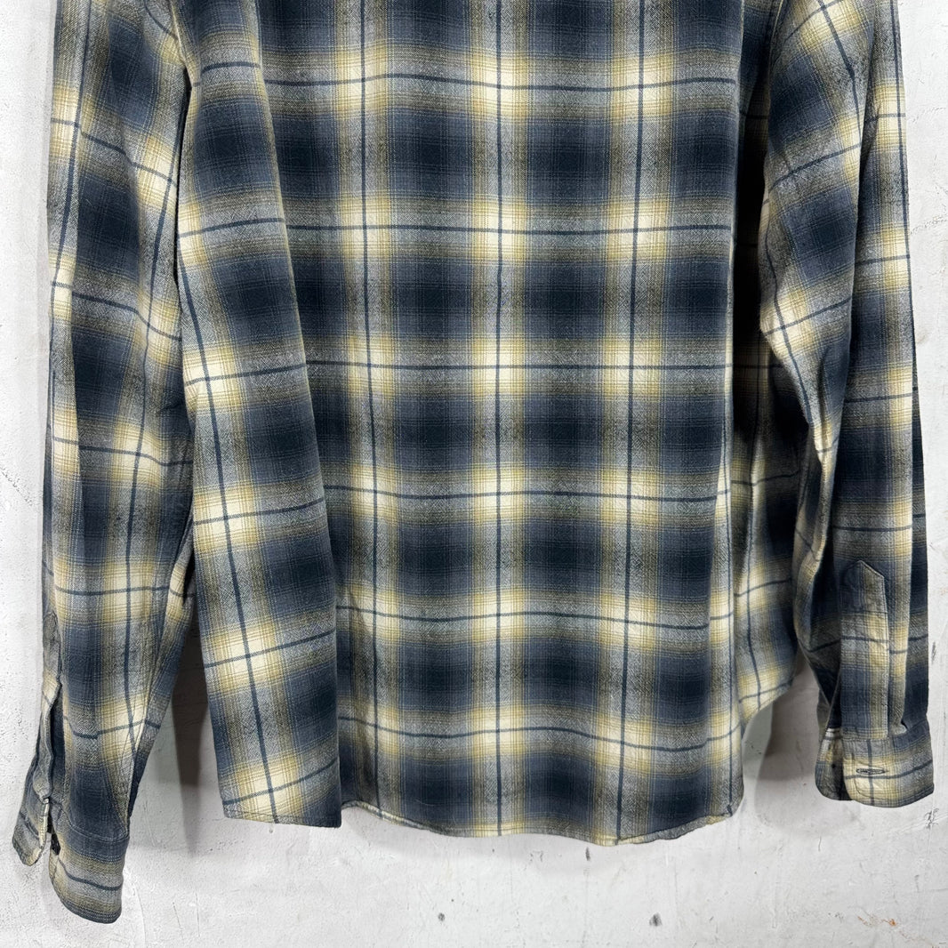 RRL Navy/Yellow Flannel Shirt