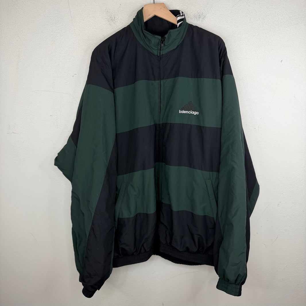 Balenciaga Adidas Sample Reversible Green Striped Track Jacket