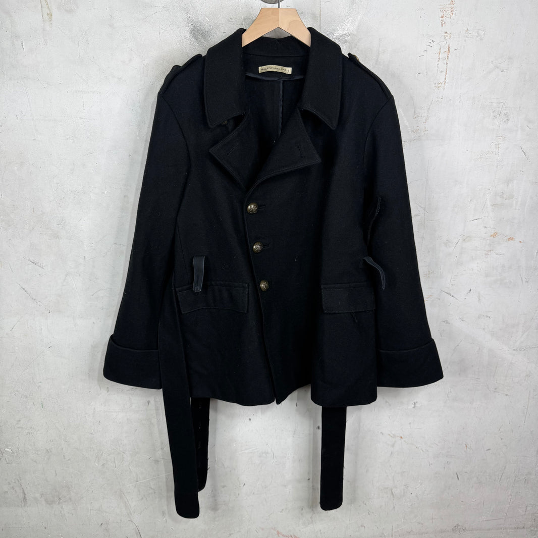 Balenciaga Black Peacoat