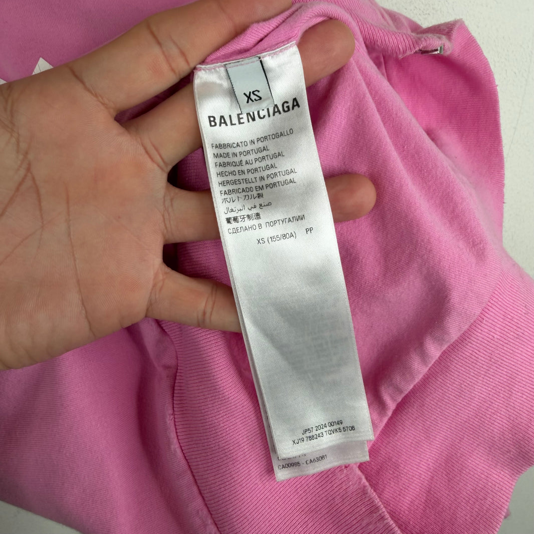 Balenciaga No Logo Pink Zip-Up Hoodie