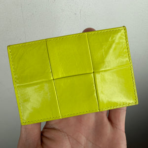 Bottega Veneta Lime Green Cassette Card Holder