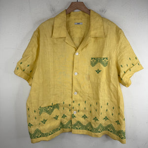Bode Yellow Green Peak Embroidered Shirt
