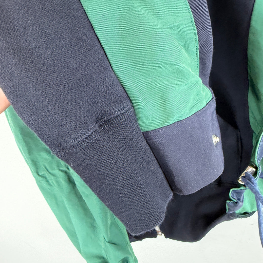 Sacai Navy/Green Hybrid Zip Up Hoodie