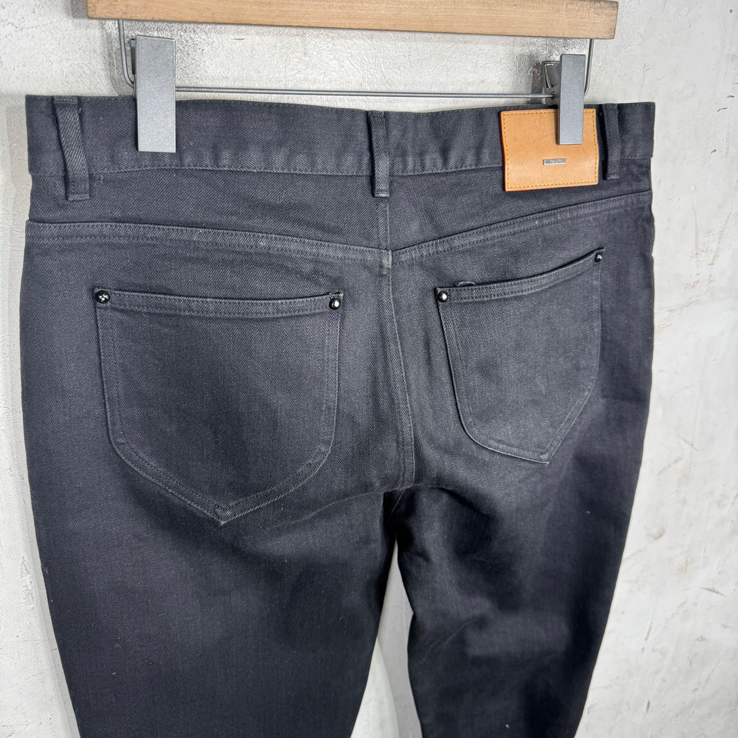 Louis Vuitton Slim Straight Black Tonal Jeans