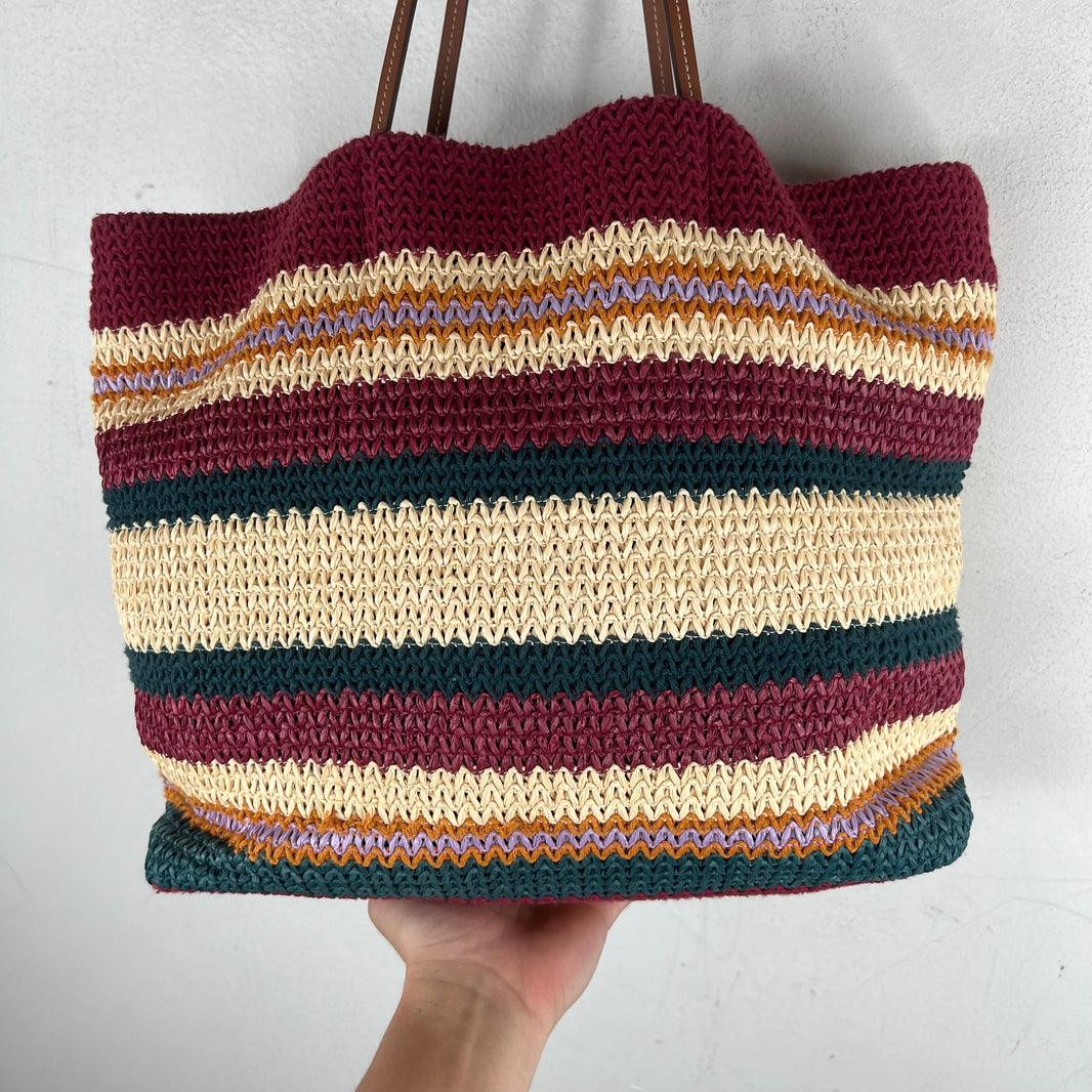 Miu Miu Raffia Woven Tote Bag