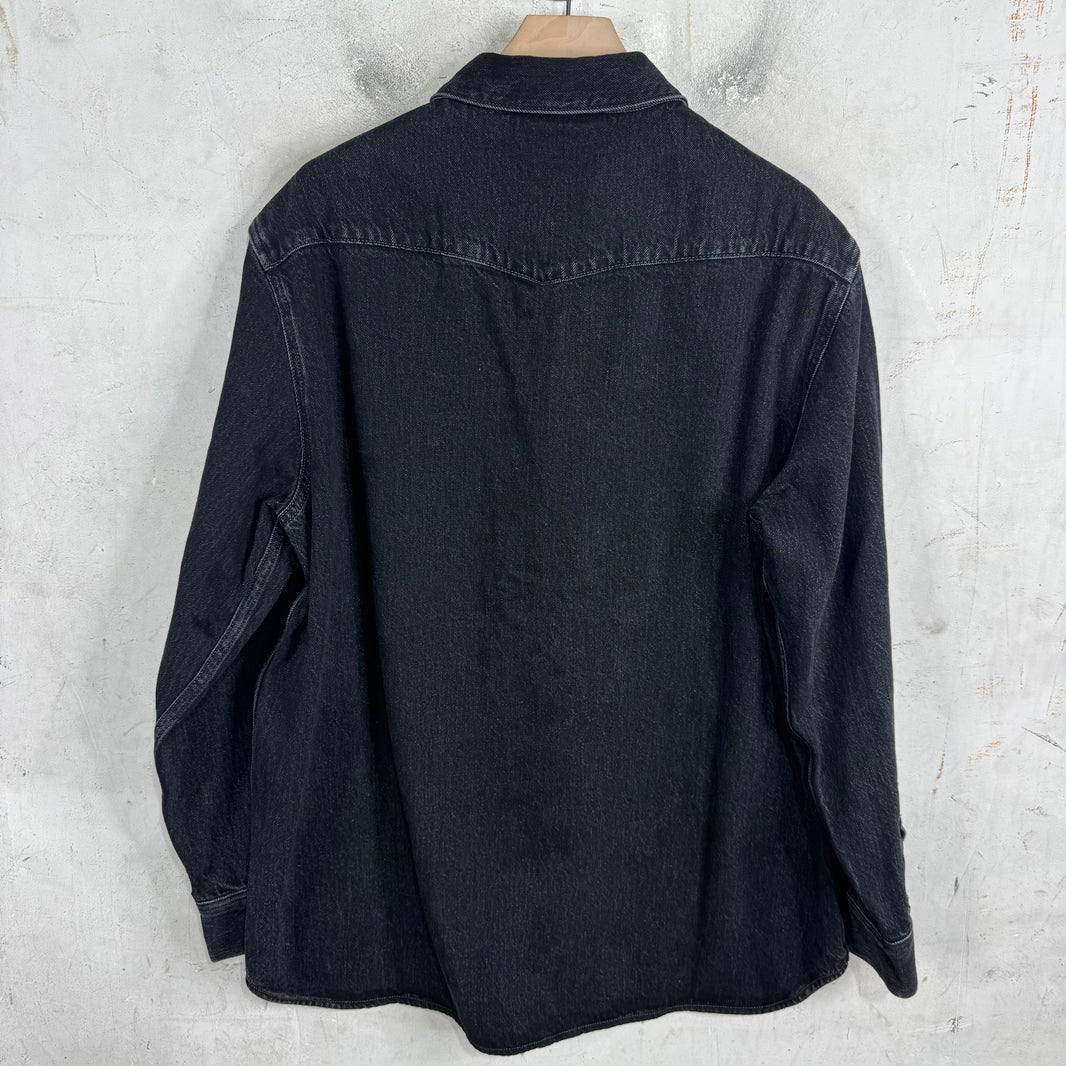 Acne Studios Black Denim Western Snap Overshirt