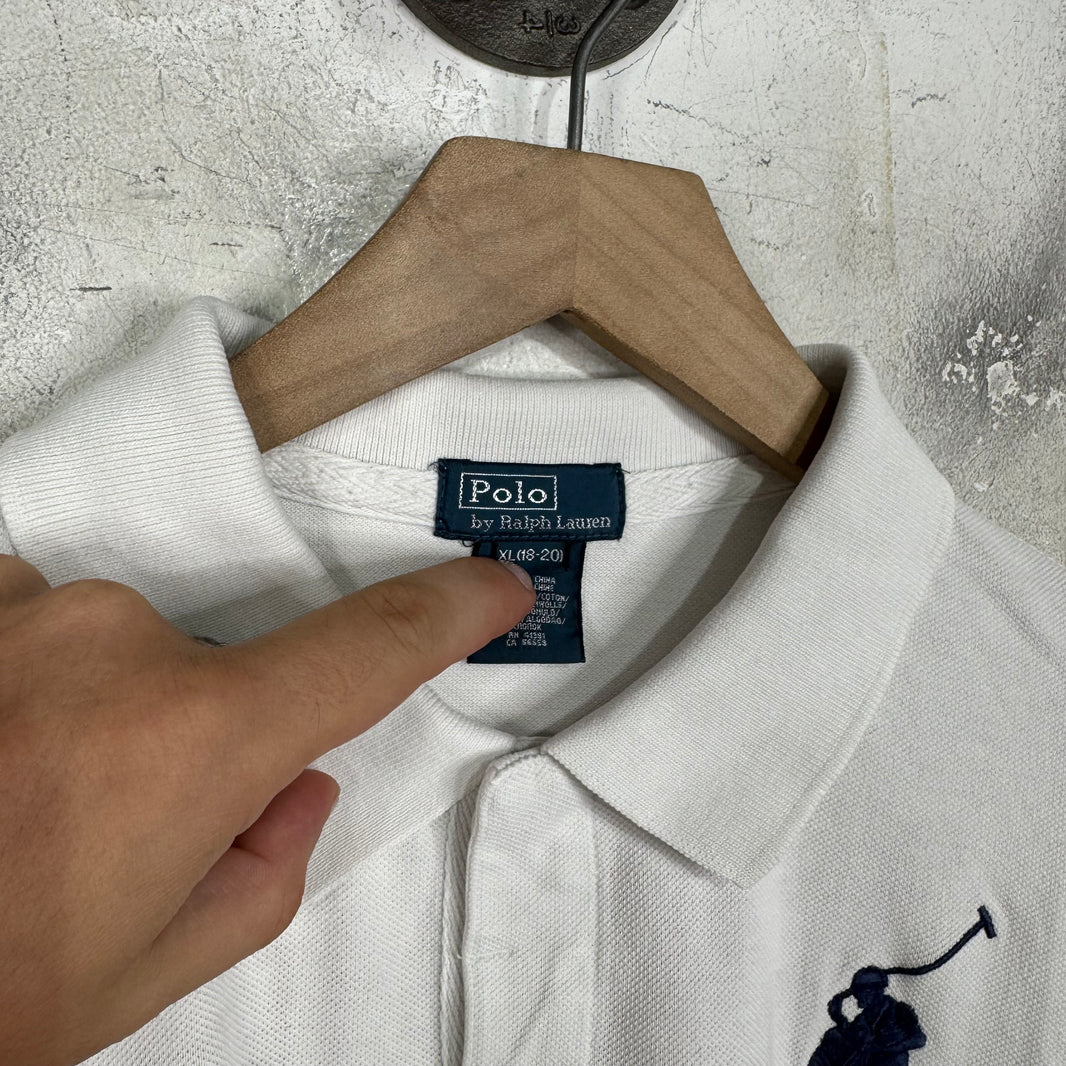 Ralph Lauren White Navy GBR Big Pony Polo