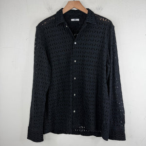 Bode Black Floral Lace L/S Shirt