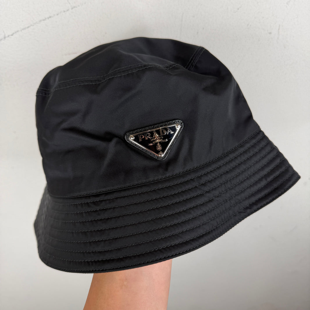 Prada Plaque Re-Nylon Bucket Hat