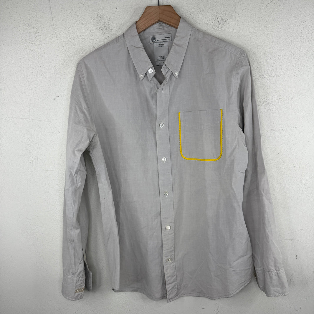 Visvim Gray Felt Detail Button Up Shirt