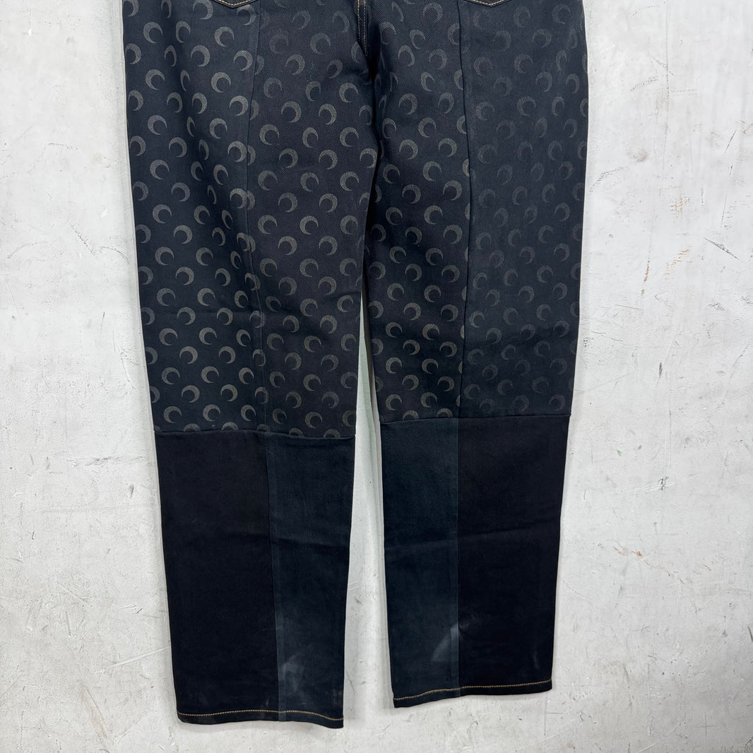 Marine Serre Patchwork Monogram Baggy Jeans