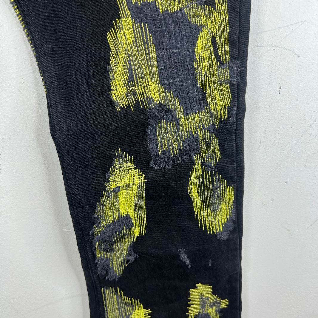 Endless Denim Yellow Logo Denim Jeans
