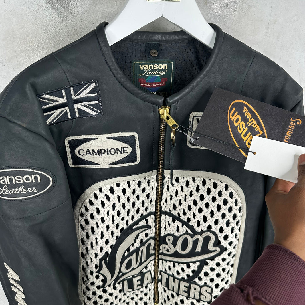 Aime Leon Dore x Vanson Woven Raffia Leather Jacket