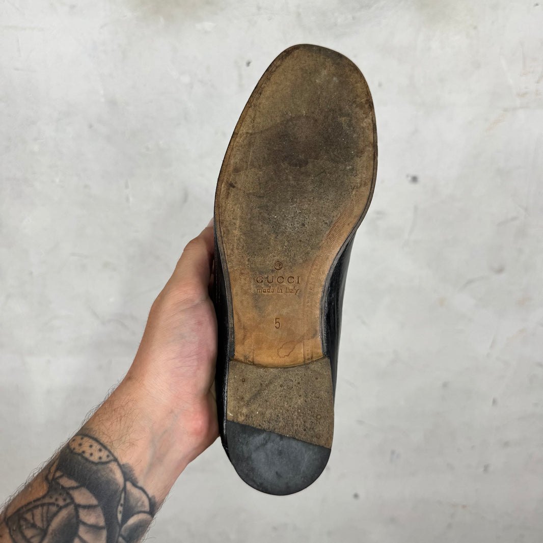 Gucci Eel Skin HorseBit Collapse Loafers