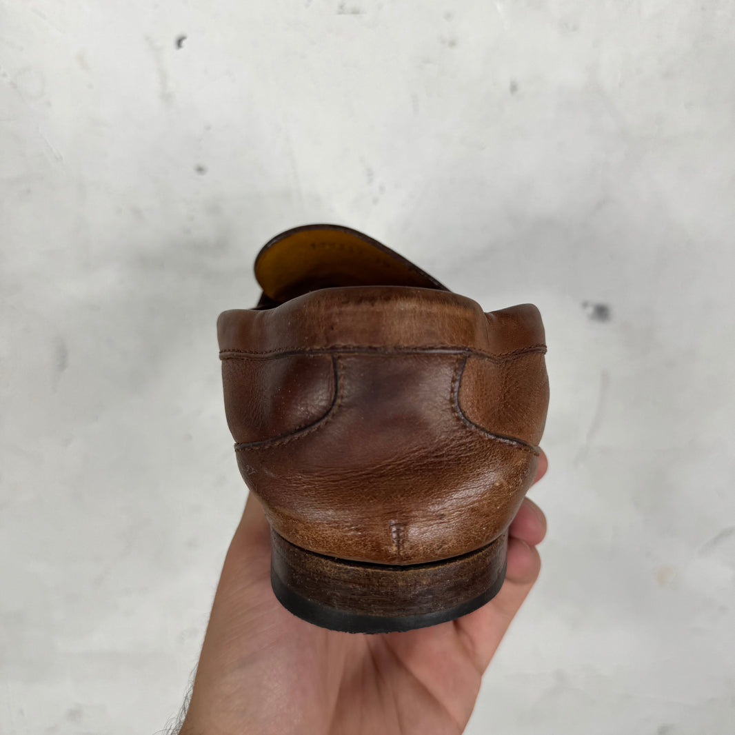 Gucci Brown Bamboo Tassled Loafers